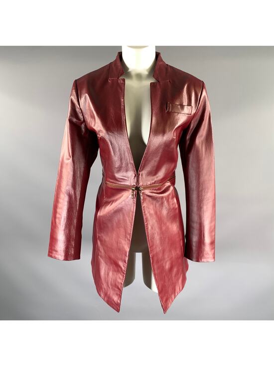 HAL RUBENSTEIN Jackets & Blazers - HAL RUBENSTEIN Size M Burgundy Leather Jacket Blazer